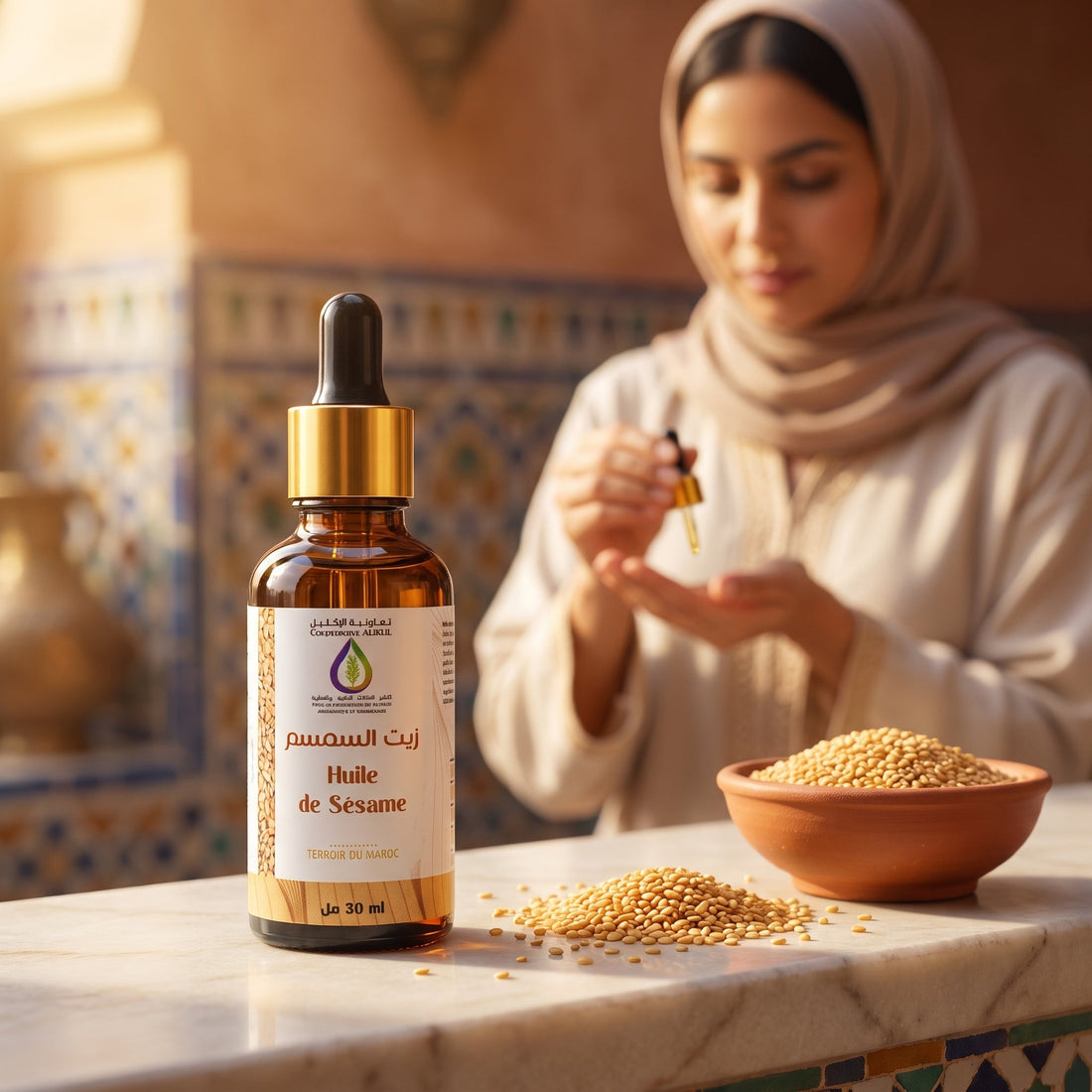 Huile de sésame : bienfaits peau, cheveux et massage